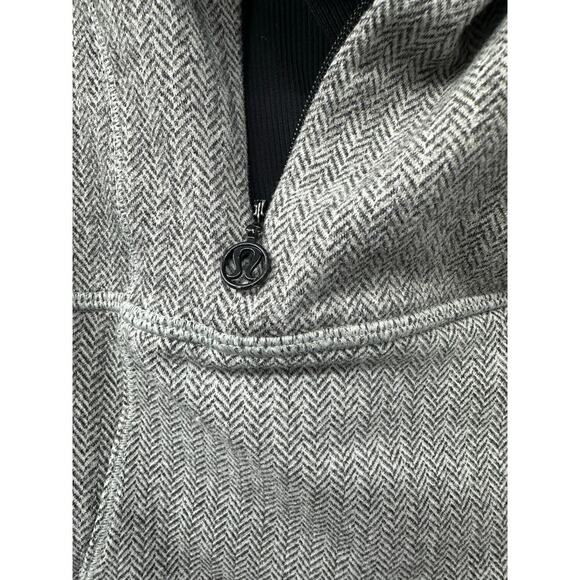 Lululemon Athletica Base Runner 1/2 Zip Women's Size 9 Gray Herringbone Pullover - Picture 4 of 8